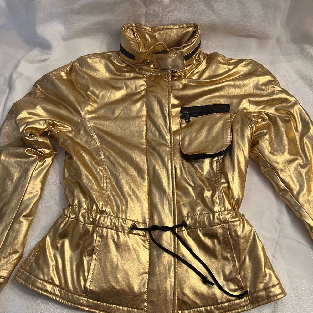 AJ Armani Jeans metallic gold jacket/coat